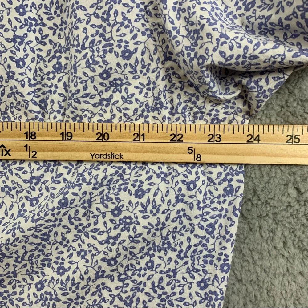 J.Crew Mercantile Flex Shirt Mens Long Sleeve Button Up White Blue Floral Size L
